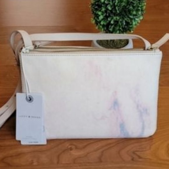 Lucky Brand Handbags - LUCKY BRAND 2-in-1 Convertible Leather Canvas Macademia NWT